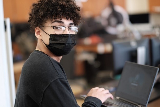 Brentwood High School Student with Laptop