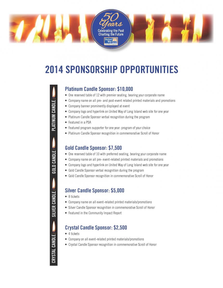 United Way of Long Island 50th Anniversary Sponsorship Opportunities 
